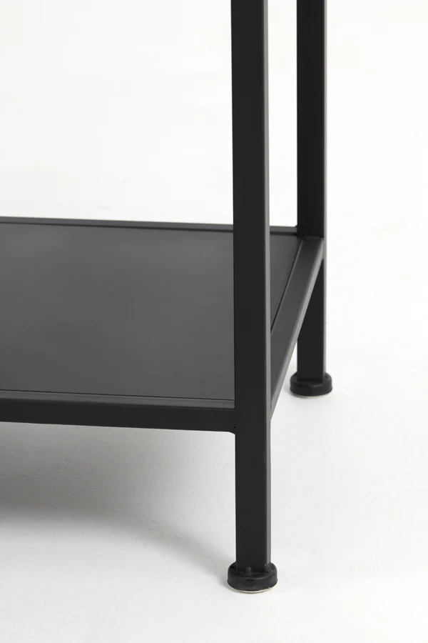 Cabinet open 101x36x200 cm YVANA matt black - Image 8
