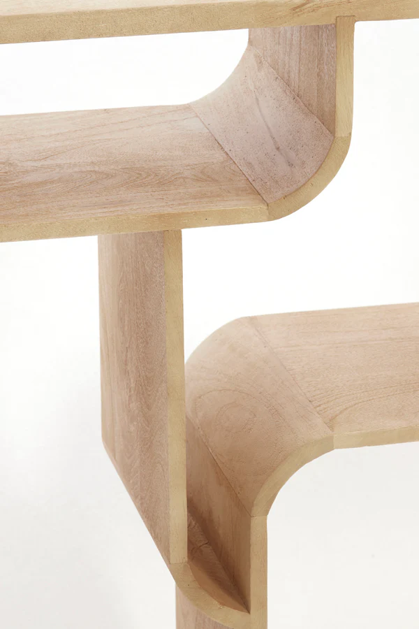 Cabinet open 140x30x82 cm LABARE wood matt natural - Image 5