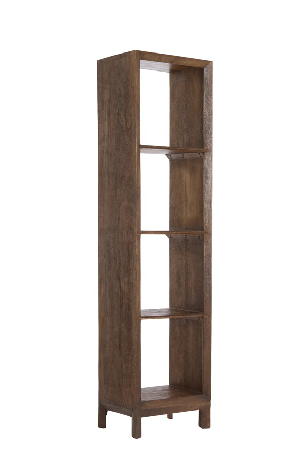 Cabinet open 48x35x190 cm SONDRIO wood matt dark brown - Image 2