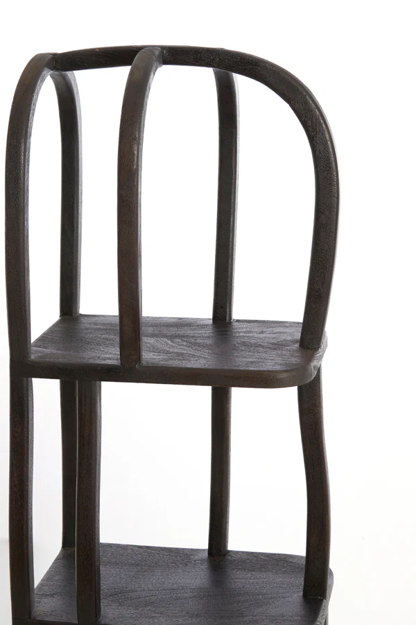 Cabinet open 53x40x175 cm LOWE wood matt dark russet - Image 5