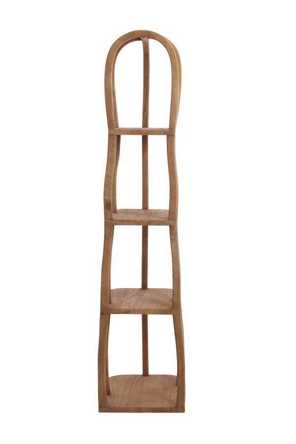 Cabinet open 53x40x175 cm LOWE wood matt grey-brown - Image 4