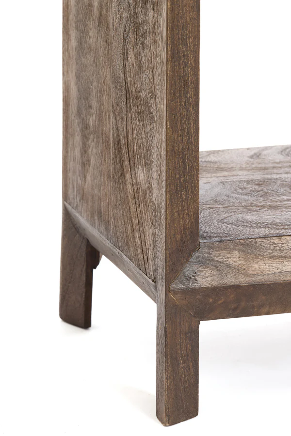 Cabinet open 95x35x190 cm SONDRIO wood matt dark brown - Image 8