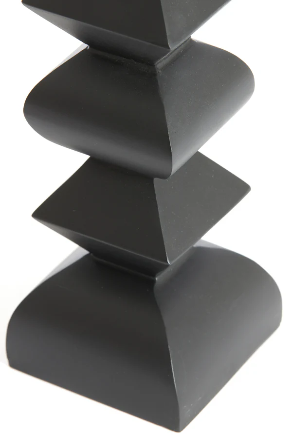 Candle holder 10,5x26 cm ALVERCA wood matt black - Image 4