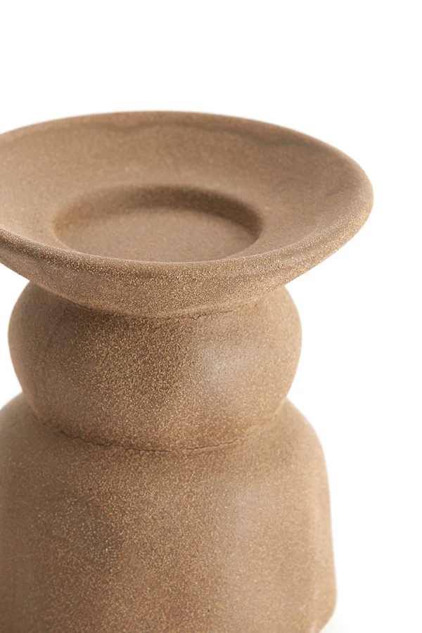 Candle holder 11,5x12,5 cm ATRANI ceramics matt brown - Image 2