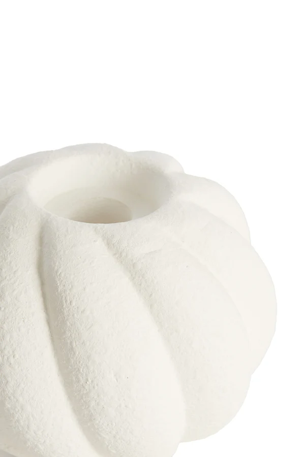 Candle holder 12,5x10 cm CAVALLA ceramics white - Image 2
