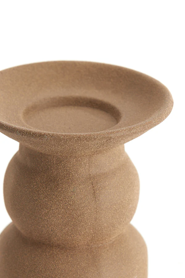Candle holder 12,5x15 cm ATRANI ceramics matt brown - Image 2