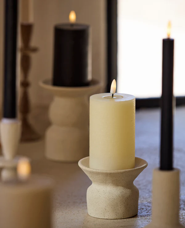 Candle holder 12x9 cm ATRANI ceramics matt cream - Image 3