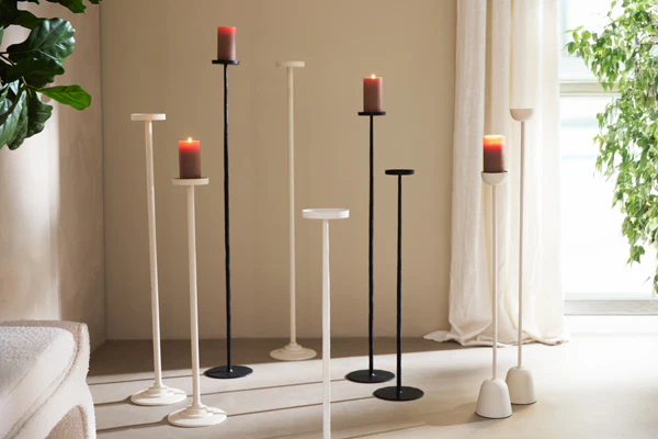 Candle holder 20x80 cm ZIYA cream - Image 5