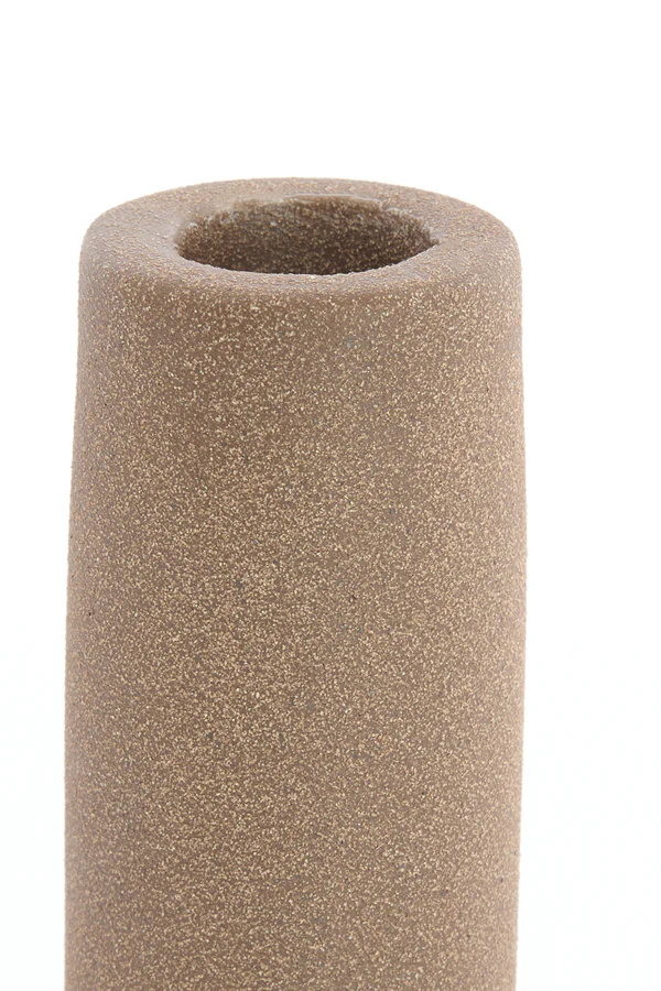 Candle stick 10x20,5 cm BURANO ceramics matt brown - Image 2