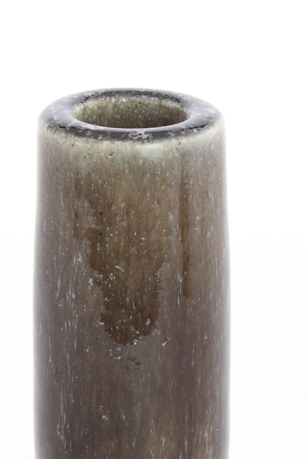 Candle stick 10x20,5 cm BURANO ceramics olive green-brown - Image 2