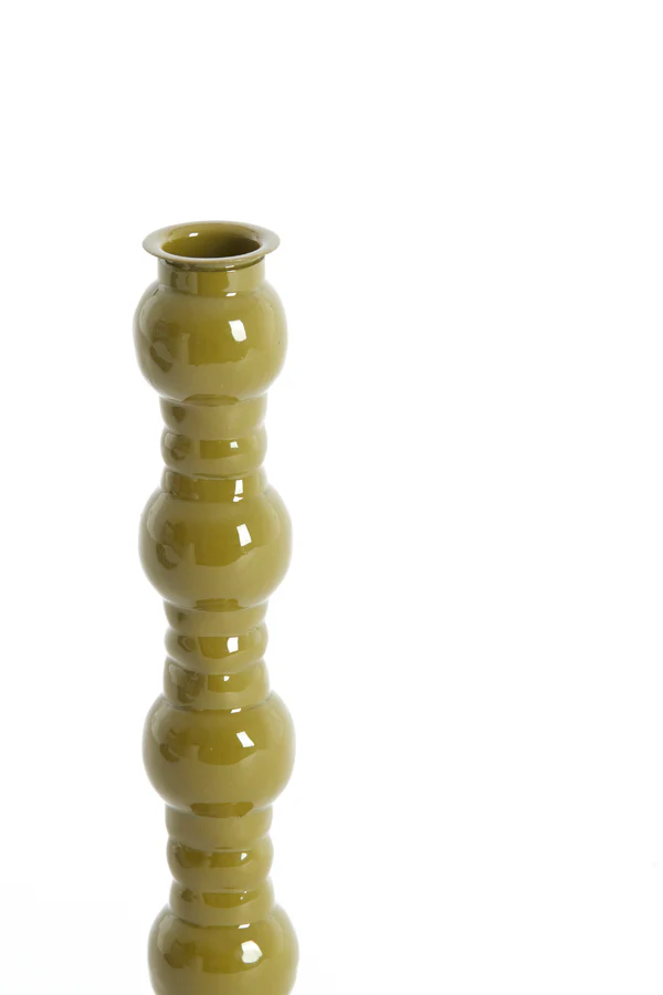 Candle stick 10x25 cm AVELINE olive green - Image 2