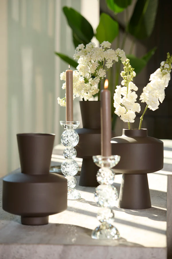 Candle stick 10x26,5 cm ITINGA glass bubble clear - Image 3