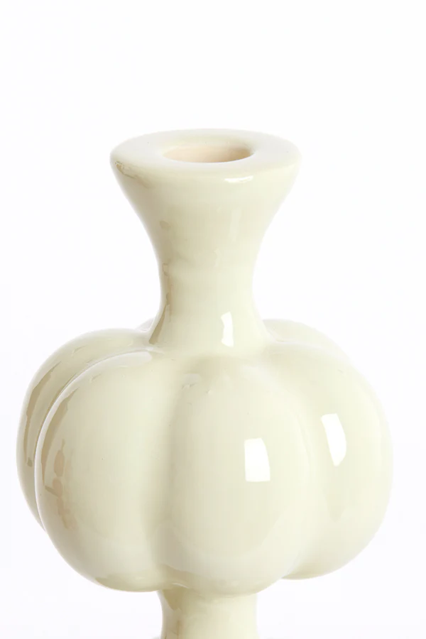 Candle stick 10x26 cm CALDAS shiny cream - Image 2