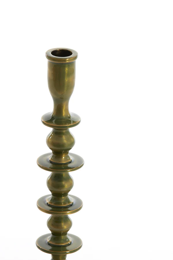 Candle stick 10x34,5 cm MERAKO shiny green gold - Image 2