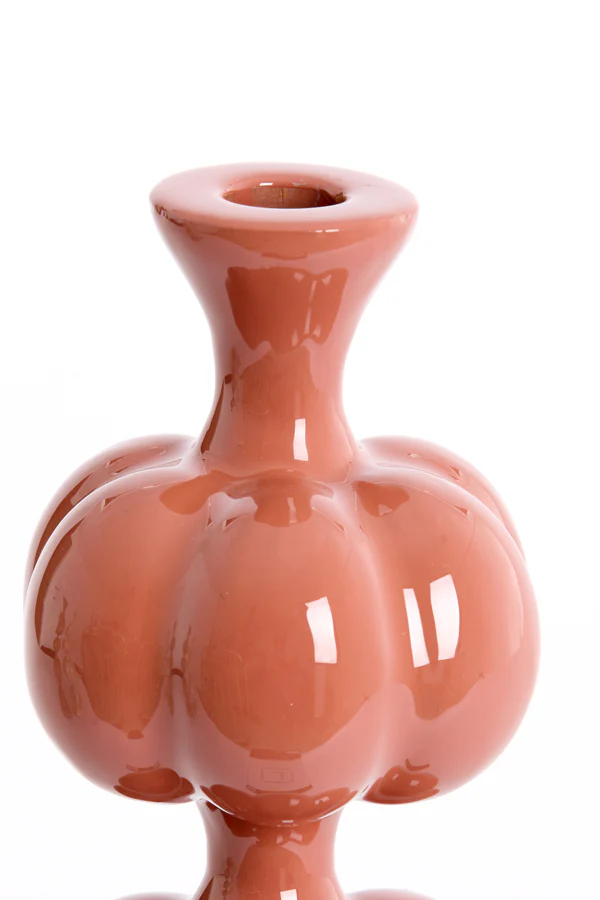Candle stick 10x35 cm CALDAS shiny terra - Image 2