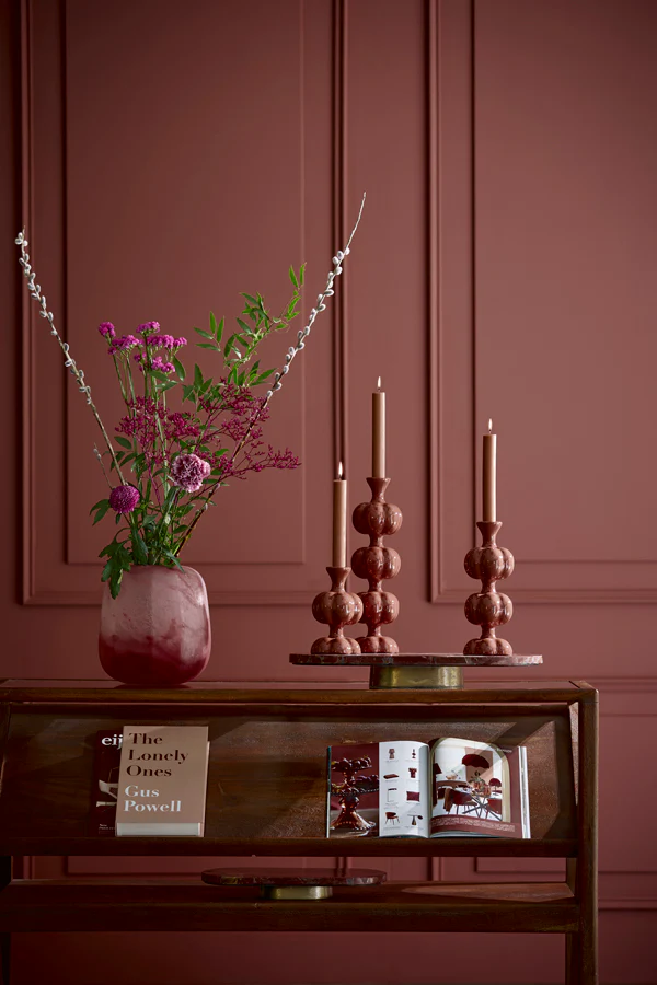 Candle stick 10x35 cm CALDAS shiny terra - Image 3