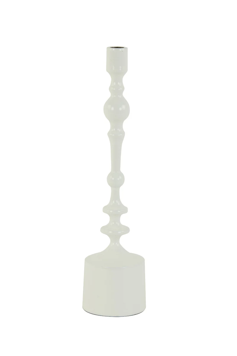 Candle stick 10x42 cm SHEVA shiny white