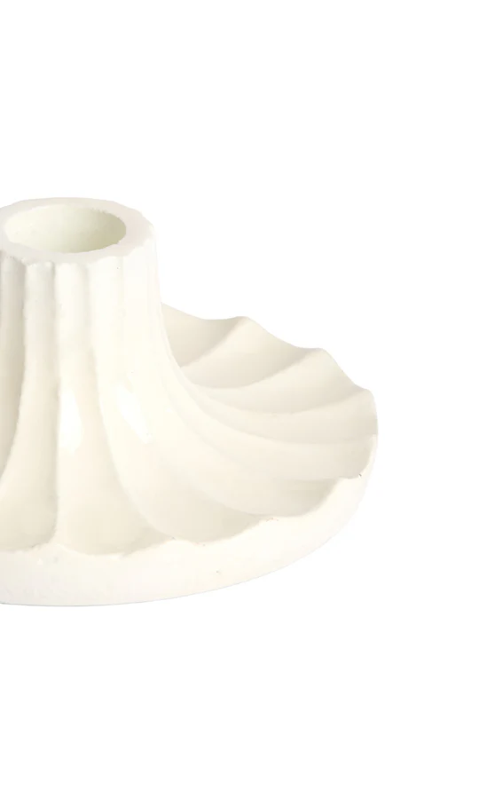 Candle stick 10x5 cm MERIDA shiny cream - Image 2