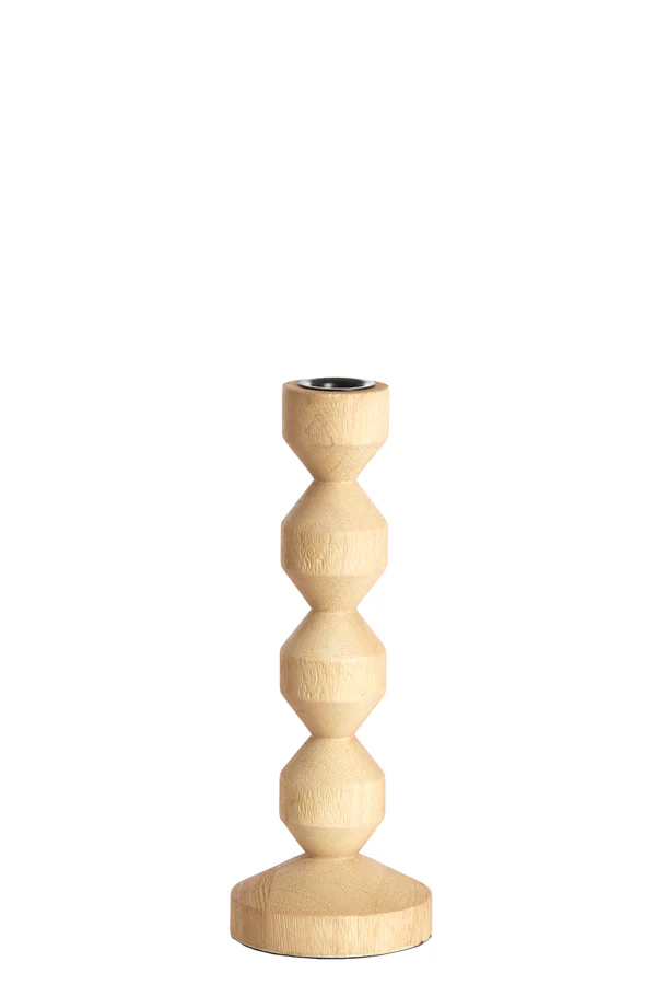 Candle stick 12x25 cm DOZZA wood matt natural