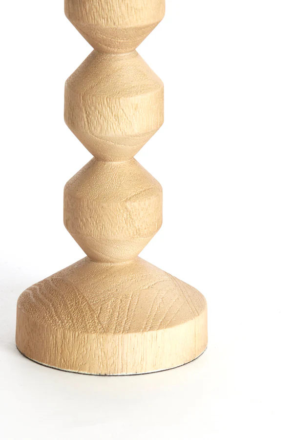 Candle stick 12x25 cm DOZZA wood matt natural - Image 2