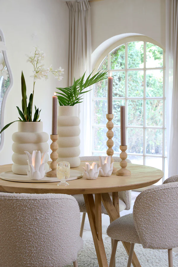 Candle stick 12x25 cm DOZZA wood matt natural - Image 6