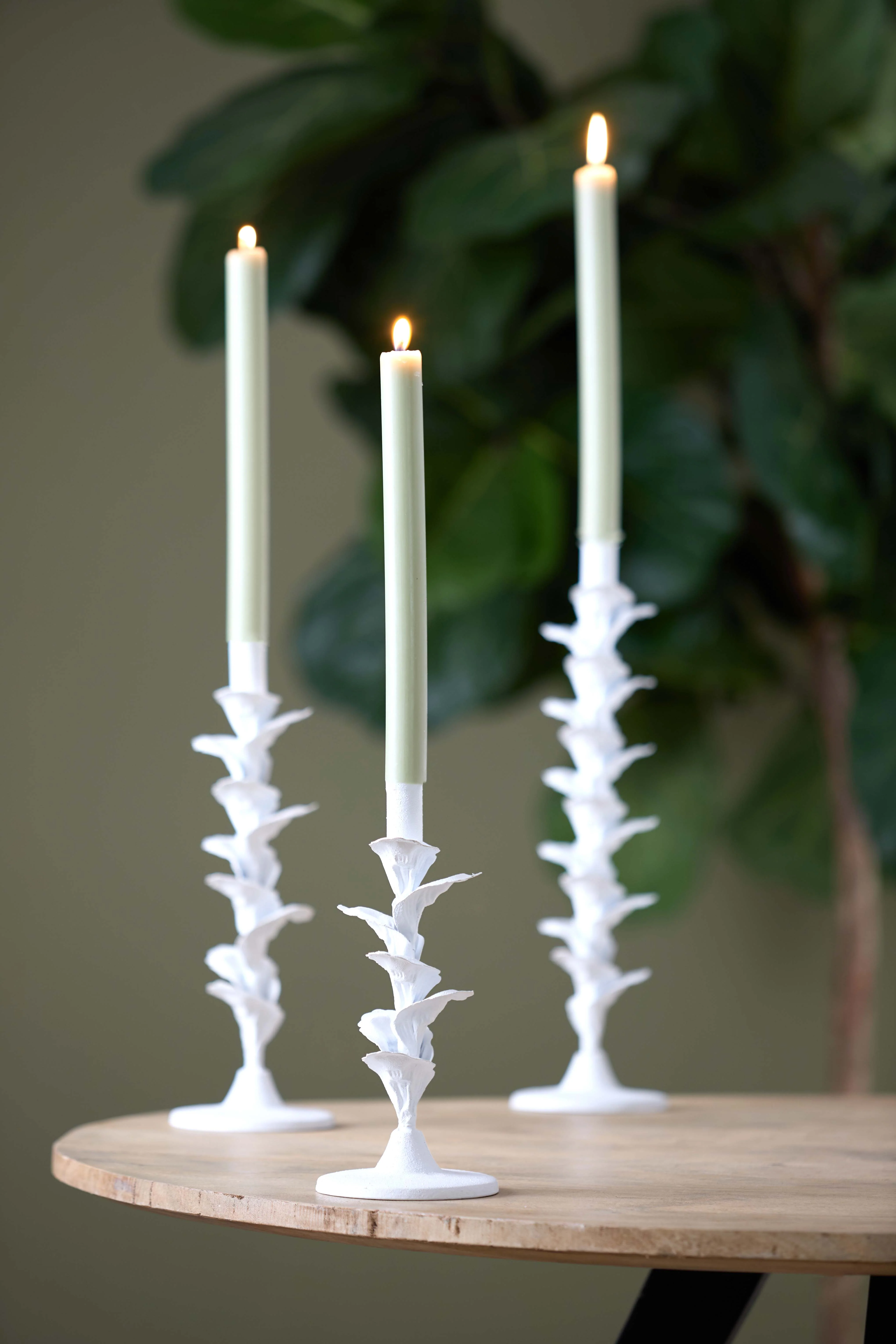 Candle stick 12x25 cm PARANA matt cream - Image 4