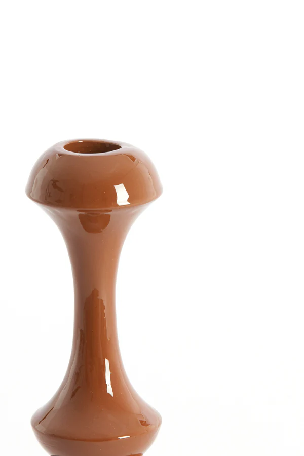 Candle stick 12x29 cm ISARA caramel - Image 2