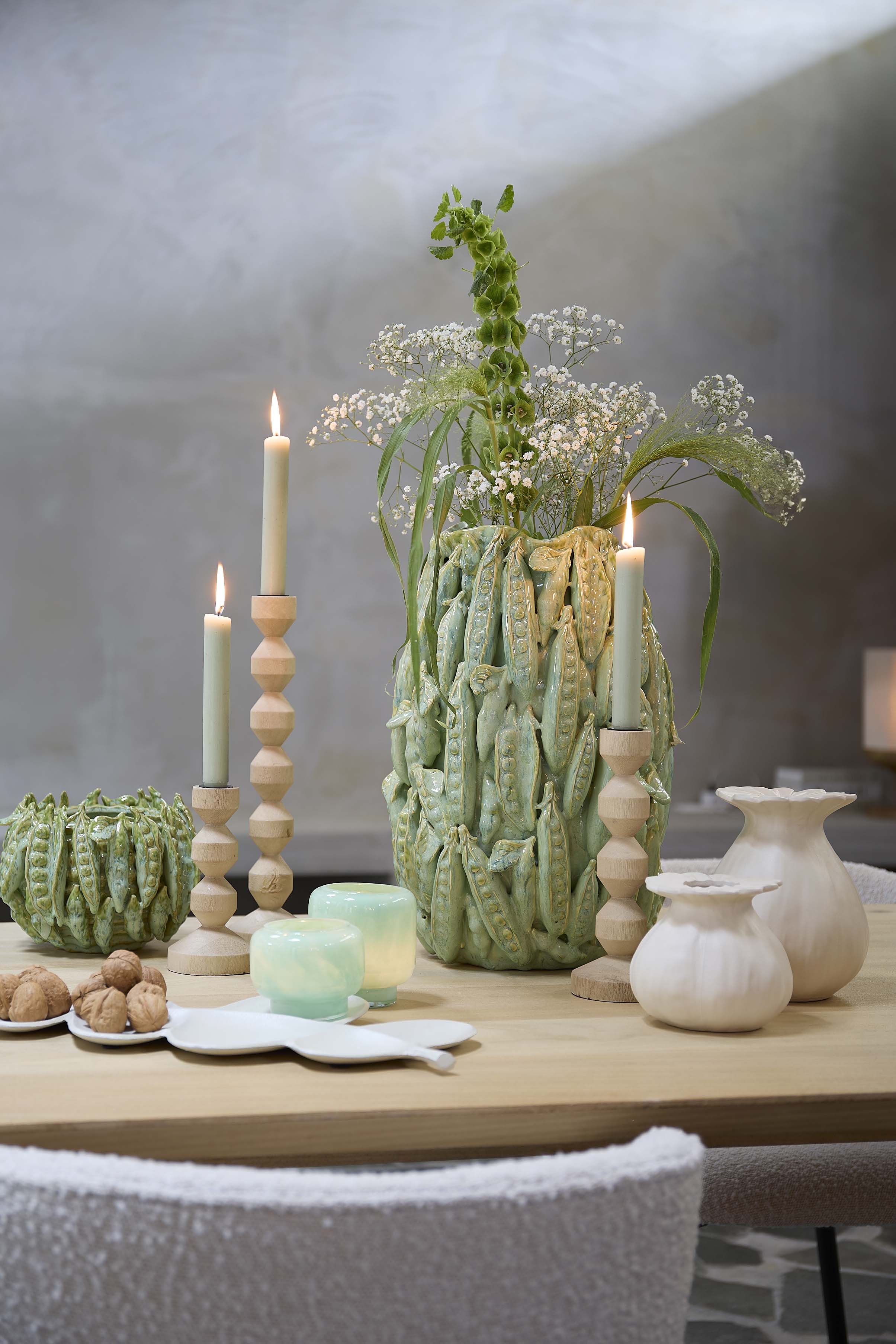 Candle stick 12x37 cm DOZZA wood matt natural - Image 6