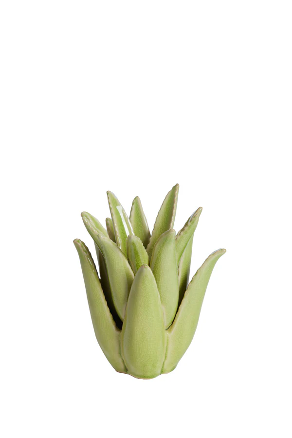 Candle stick 13x16 cm CACTUS ceramics light green