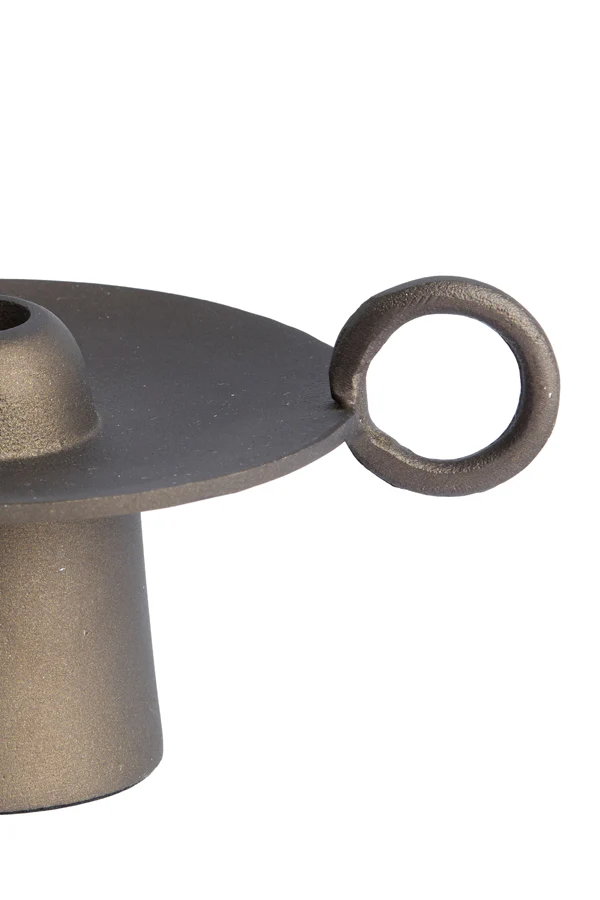 Candle stick 14x10,5x9 cm SALTILLO dark bronze - Image 2