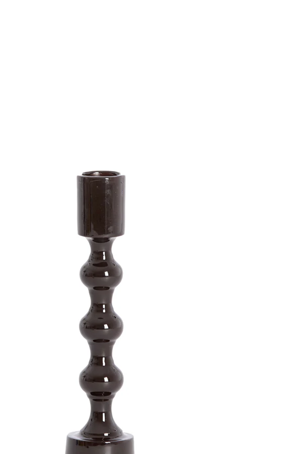 Candle stick 4,5x20 cm BABIMO shiny dark brown - Image 2
