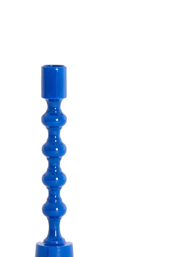 Candle stick 4,5x24 cm BABIMO shiny blue - Image 2