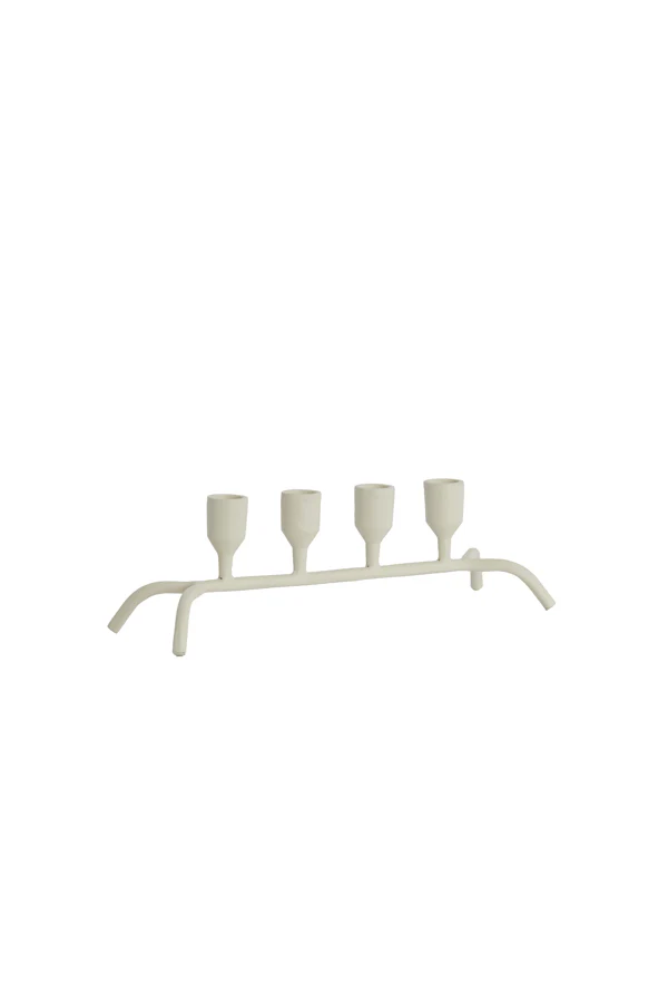 Candle stick 4L 38x11,5x10 cm CALZADA cream - Image 2