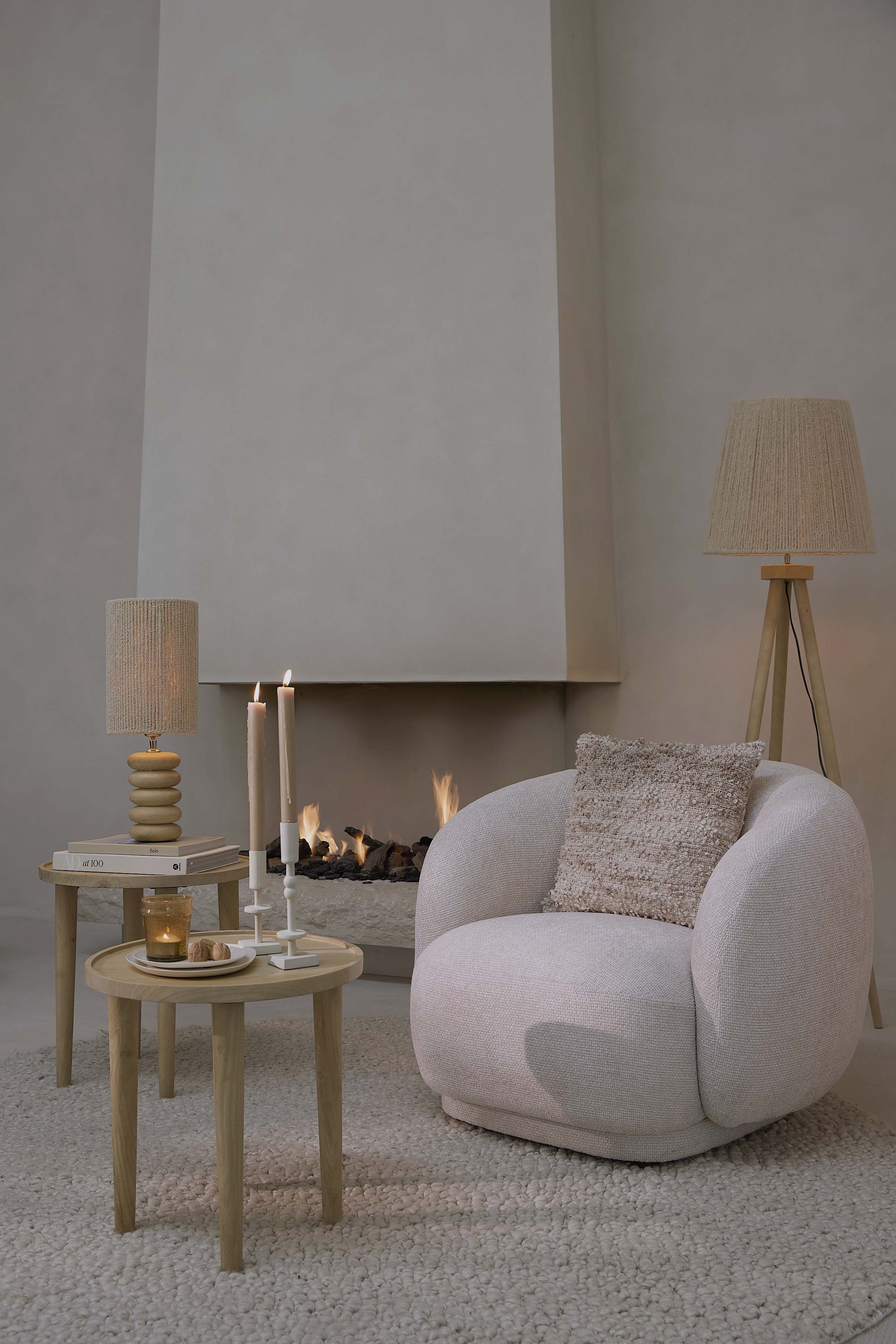 Candle stick 6x6x23 cm KABIRA cream - Image 3