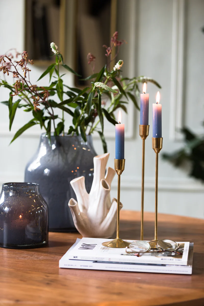 Candle stick 7,5x25,5 cm SERLA gold - Image 2