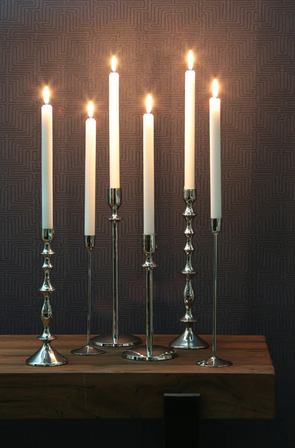 Candle stick 7,5x25,5 cm SERLA nickel - Image 2