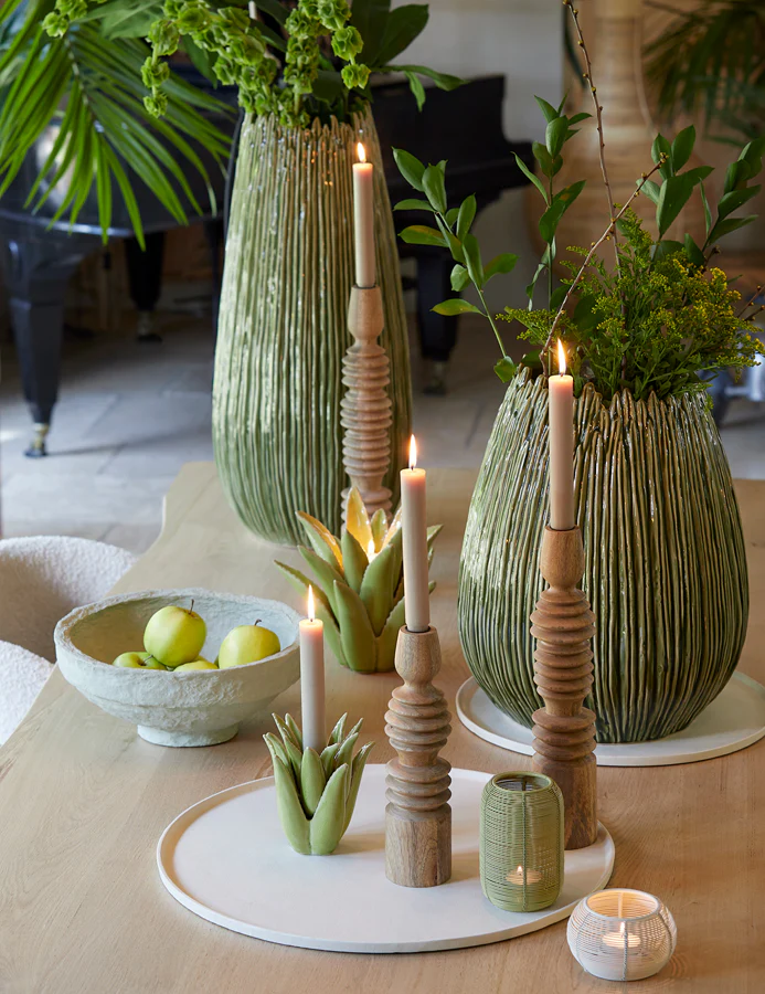 Candle stick 7,5x45,5 cm AFIFE wood natural - Image 4