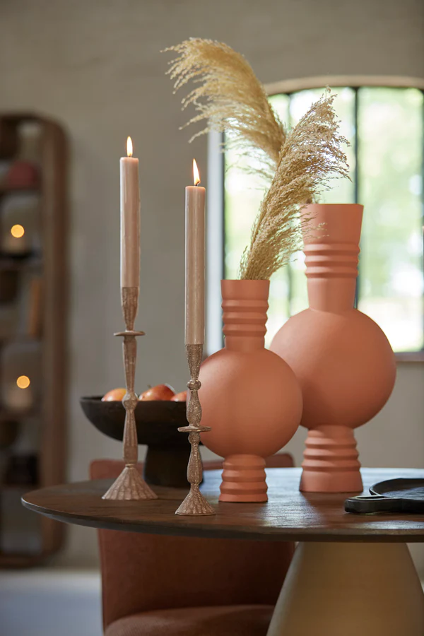 Candle stick 7x28,5 cm CASANDRA antique brown-grey - Image 3
