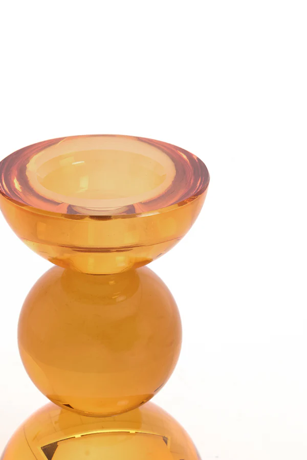 Candle stick 8x12 cm ITINGA glass orange - Image 2