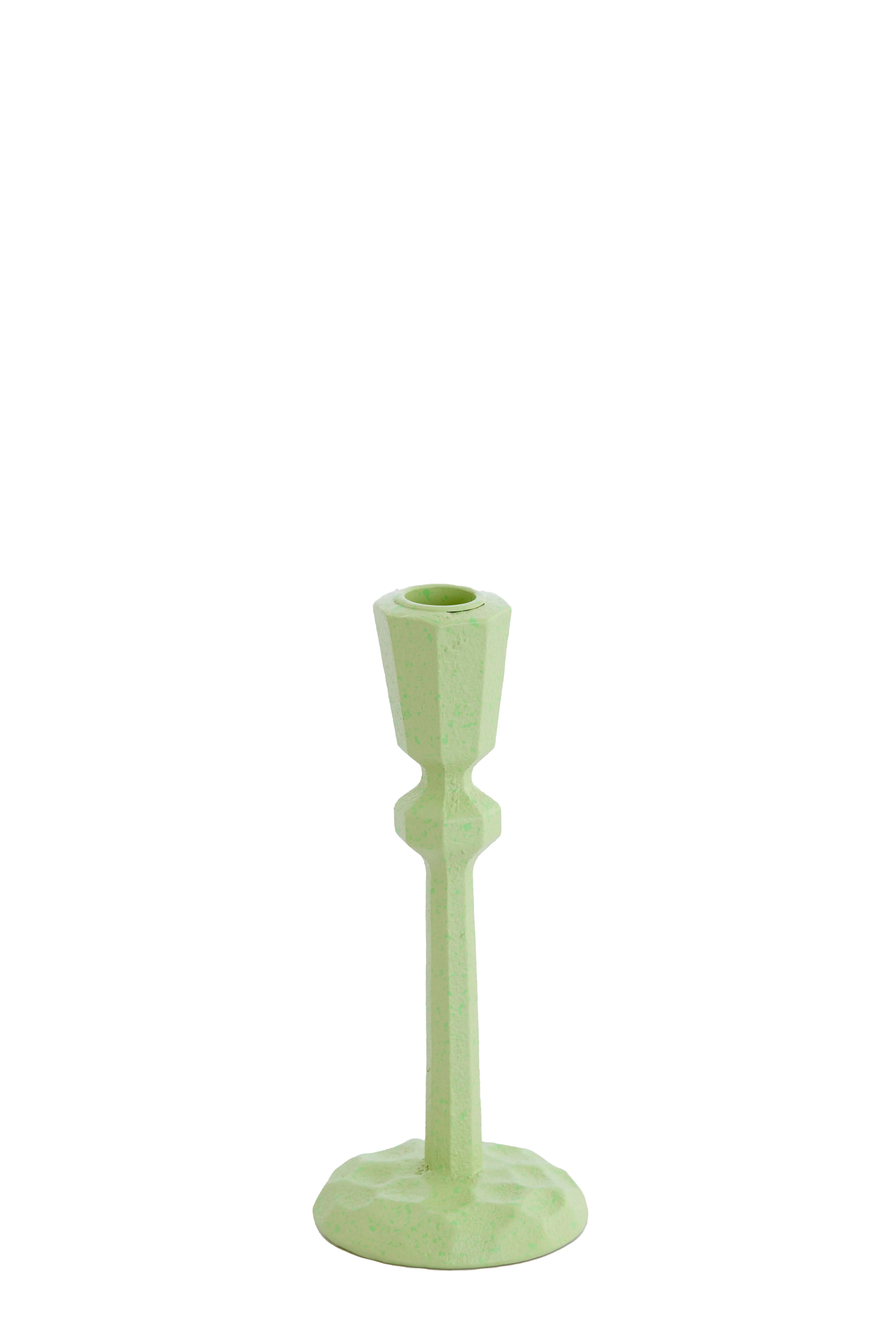 Candle stick 8x18,5 cm AVILES green