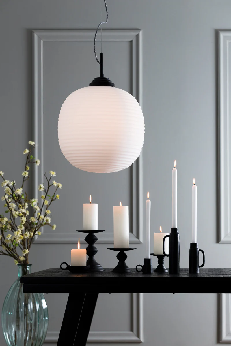 Candle stick 8x4,5x20 cm OPPILO matt black - Image 3
