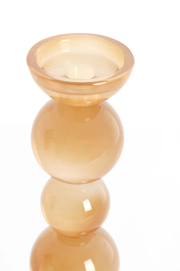 Candle stick 9,5x34 cm ITINGA glass milky amber - Image 2