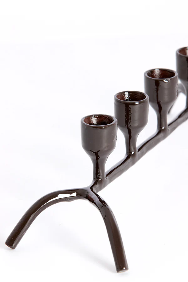 Candle stick 9L 80,5x16x14,5 cm CALZADA shiny dark brown - Image 3