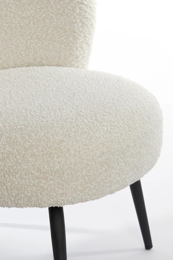 Chair 68x67x72 cm DIEYDA bouclé cream-black - Image 5