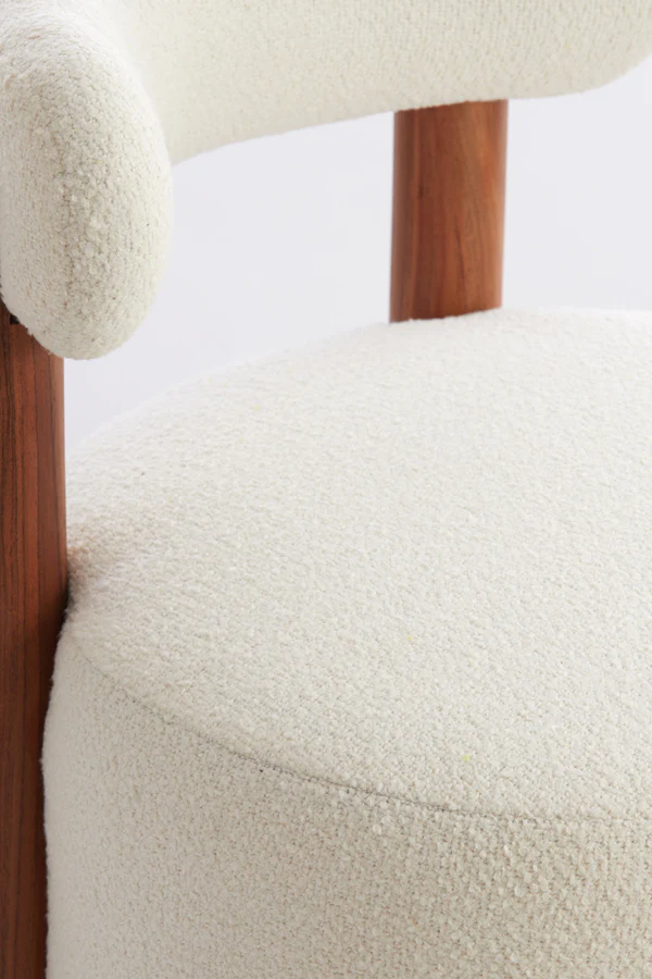 Chair 74x74 cm FERENTINO acacia wood natural+bouclé cream - Image 7