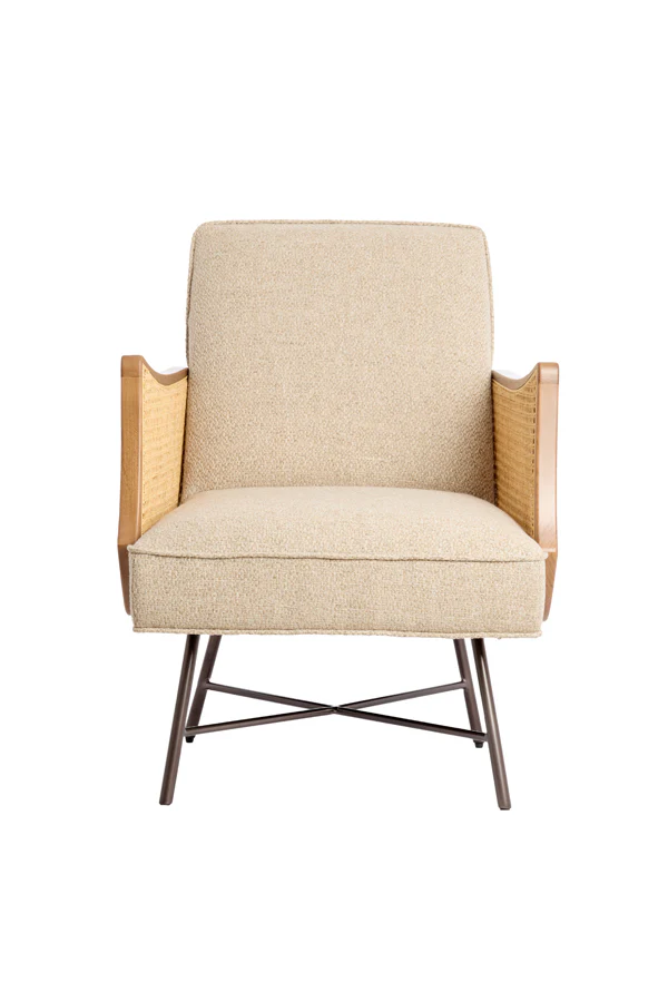 Chair 81x60x80 cm FIORA beige+rotan natural - Image 3