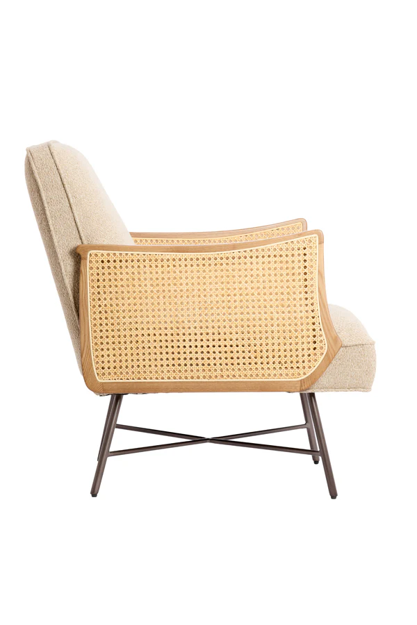 Chair 81x60x80 cm FIORA beige+rotan natural - Image 4