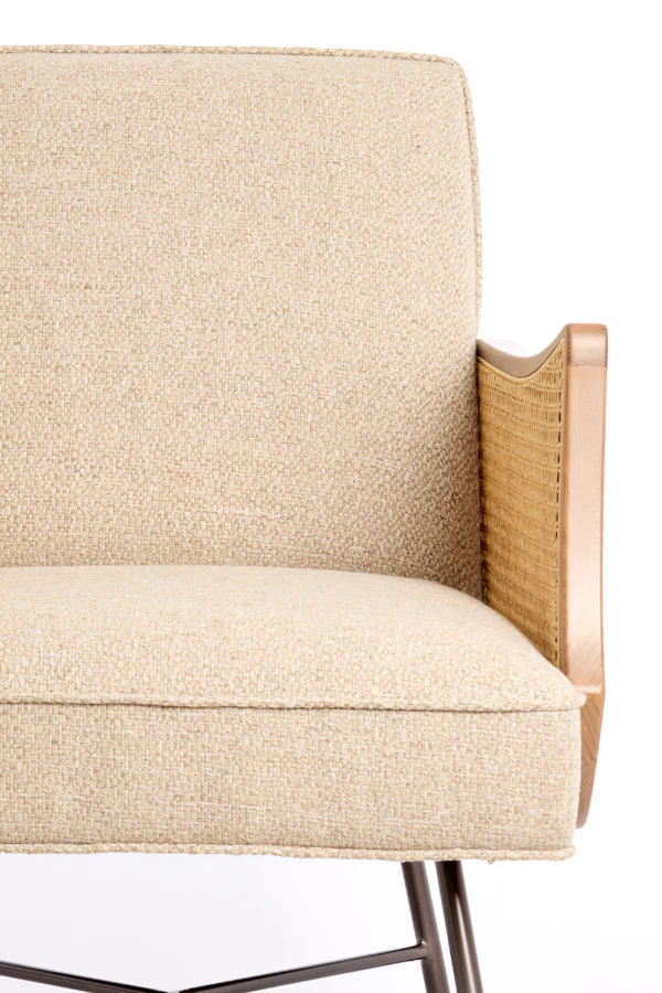 Chair 81x60x80 cm FIORA beige+rotan natural - Image 5