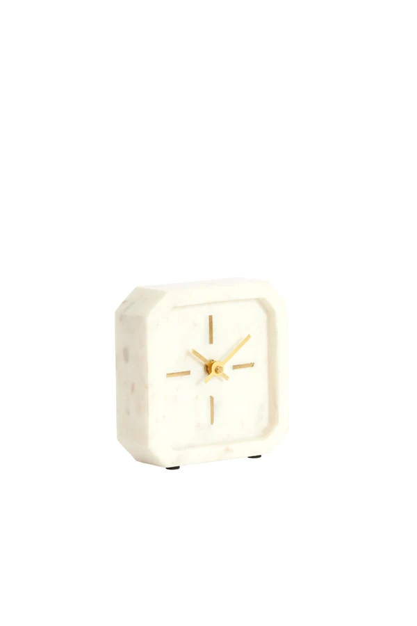 Clock 13x4x13 cm PABLIA marble white - Image 3