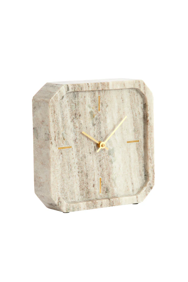 Clock 20,5x6x20,5 cm PABLIA marble sand-grey - Image 3